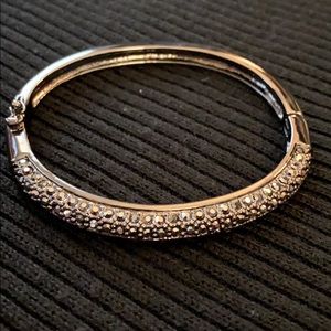 Lia Sophia black metal bangle with dark crystals